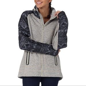 𝅺burton Dryride Pierce Fleece with Zip away Hood Womens Size XS Mid Layer